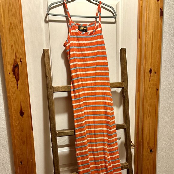 Free People Orange, Blue, White Striped Maxi Dress M - Picture 2 of 4